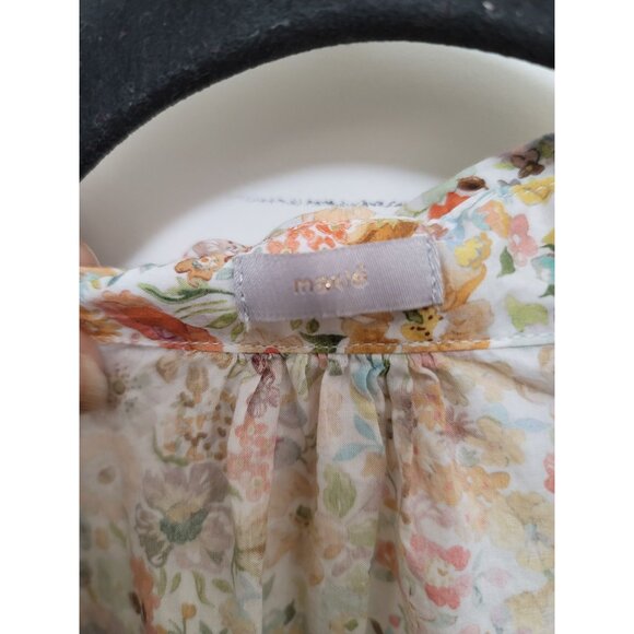 Vintage Makie Floral Print Button-Up Long Nightgown With Peter Pan Collar & Shor - Picture 10 of 12